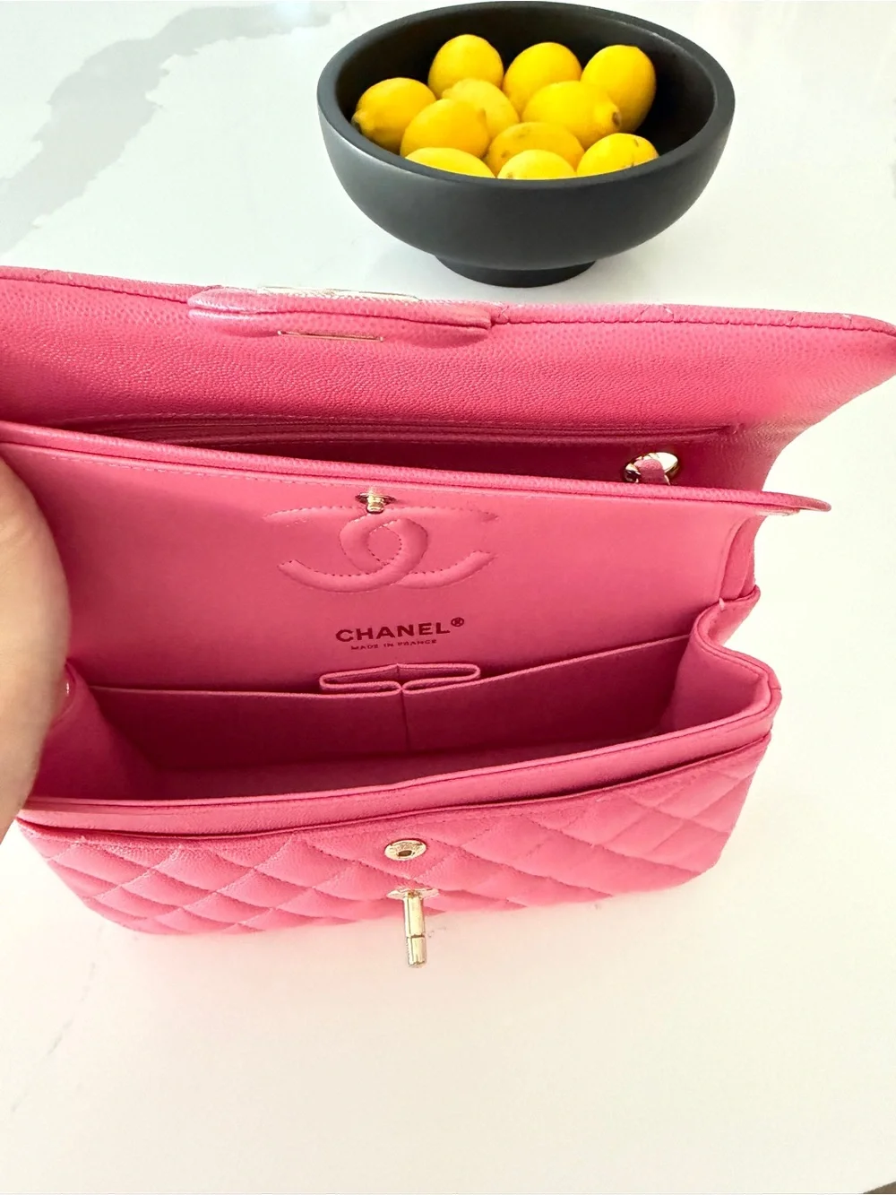Chanel double flap small class caviar bag